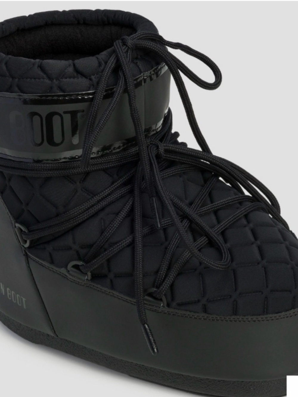 Moon Boot Black Quilted Lace-Up Women's Snow Boot